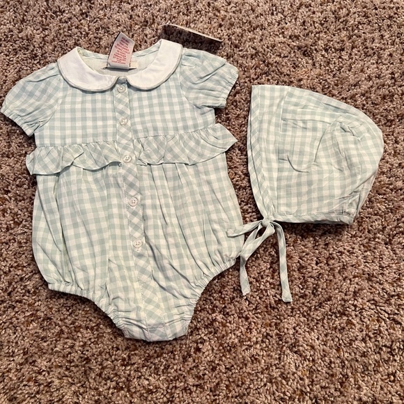 Rachel Zoe baby girl bubble and bonnet - Picture 1 of 3